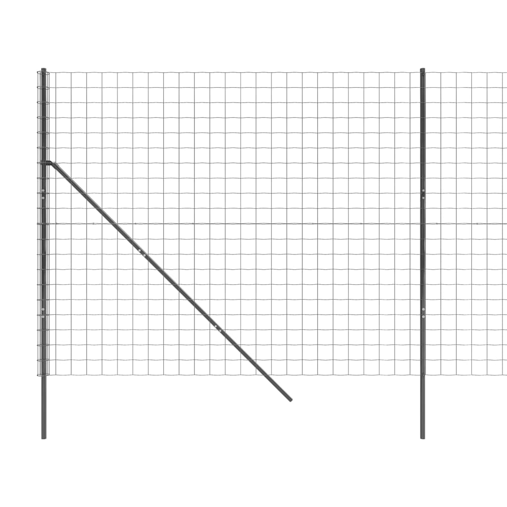 vidaXL Wire Mesh Fence Anthracite 1.8x25 m Galvanised Steel