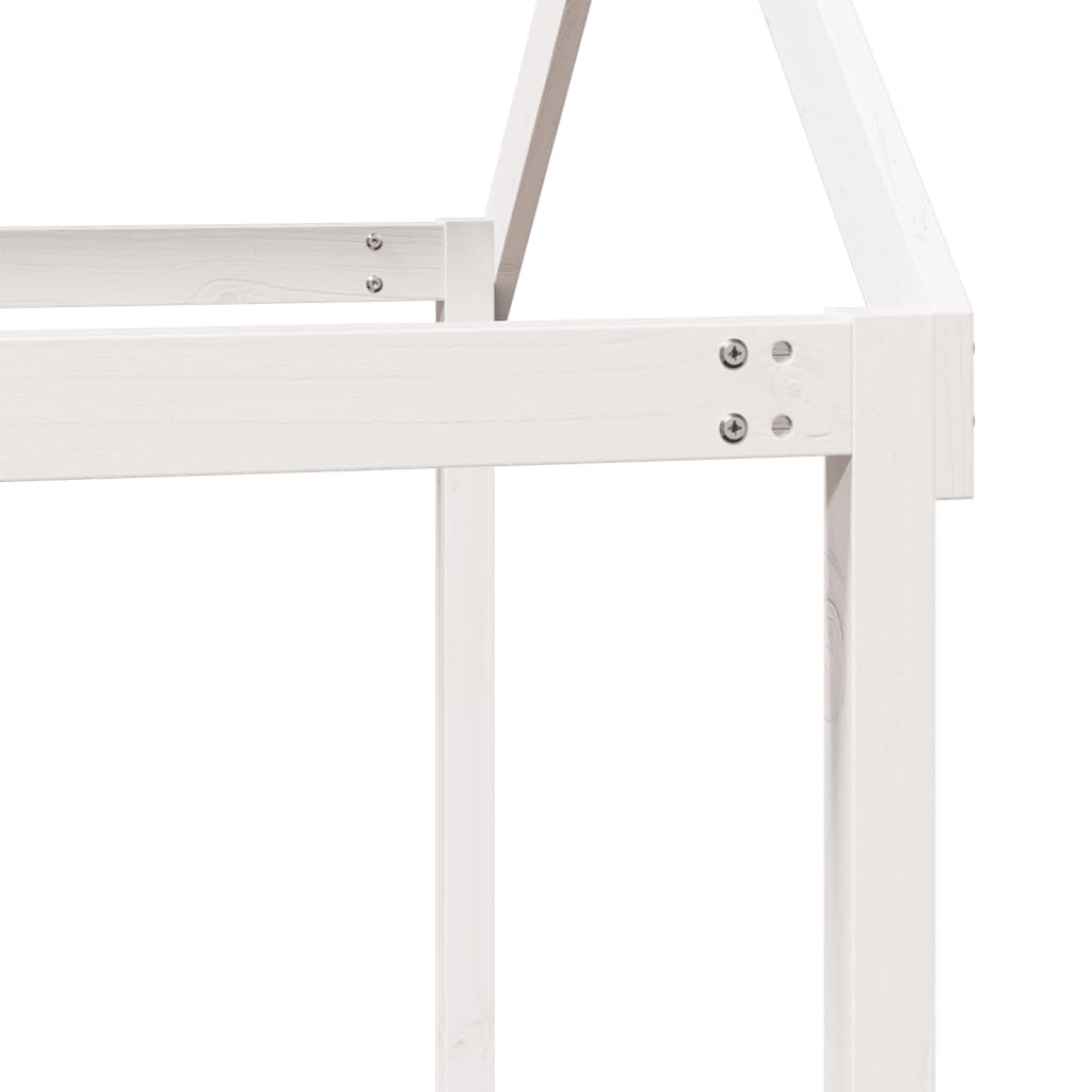 vidaXL Loft Bed with Ladder and Roof without Mattress White 80x200 cm