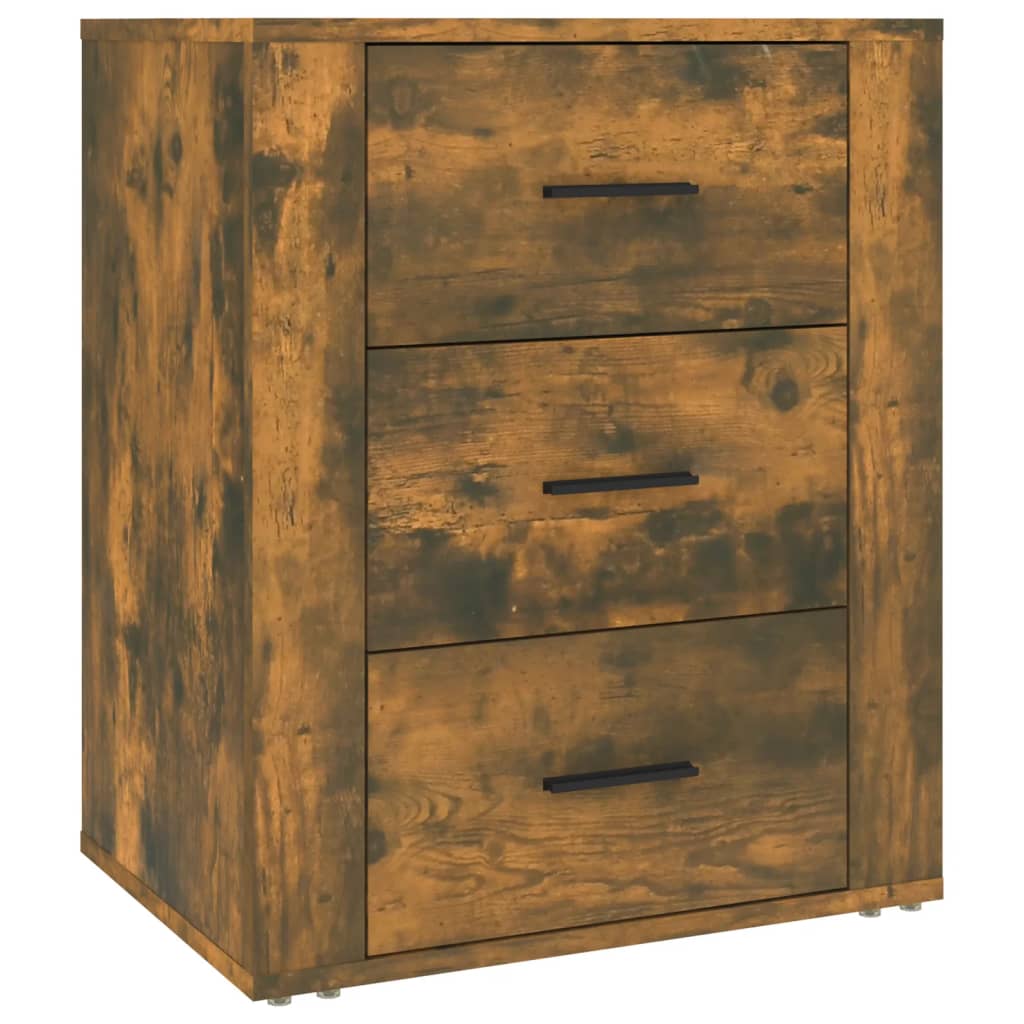 vidaXL Bedside Cabinet Smoked Oak 50x36x60 cm Engineered Wood