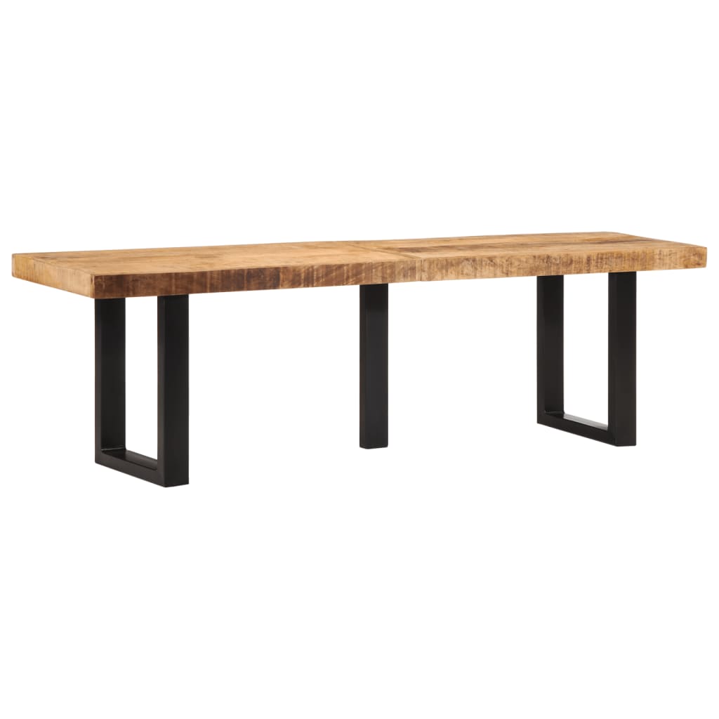 vidaXL Bench 160 cm Solid Rough Wood Mango and Steel