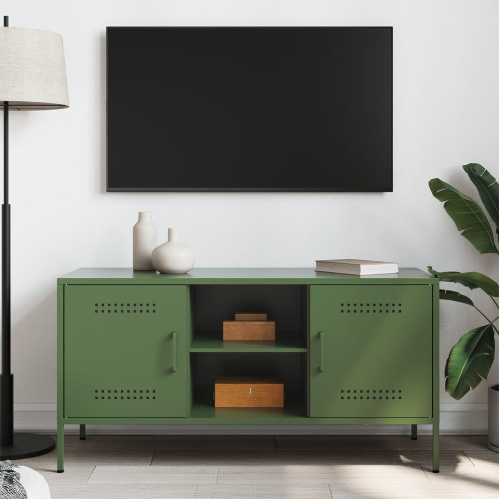 vidaXL TV Cabinet Olive Green 100.5x39x50.5 cm Steel