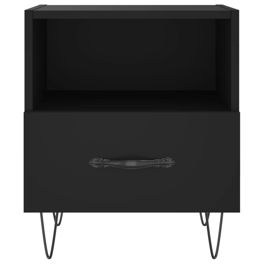 vidaXL Bedside Cabinet Black 40x35x47.5 cm Engineered Wood