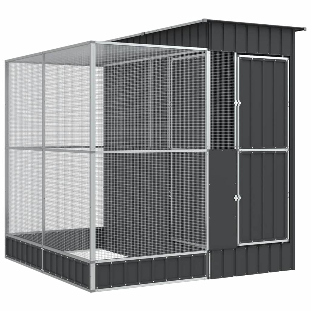 vidaXL Aviary with Extension Silver 209x203x216 cm Steel