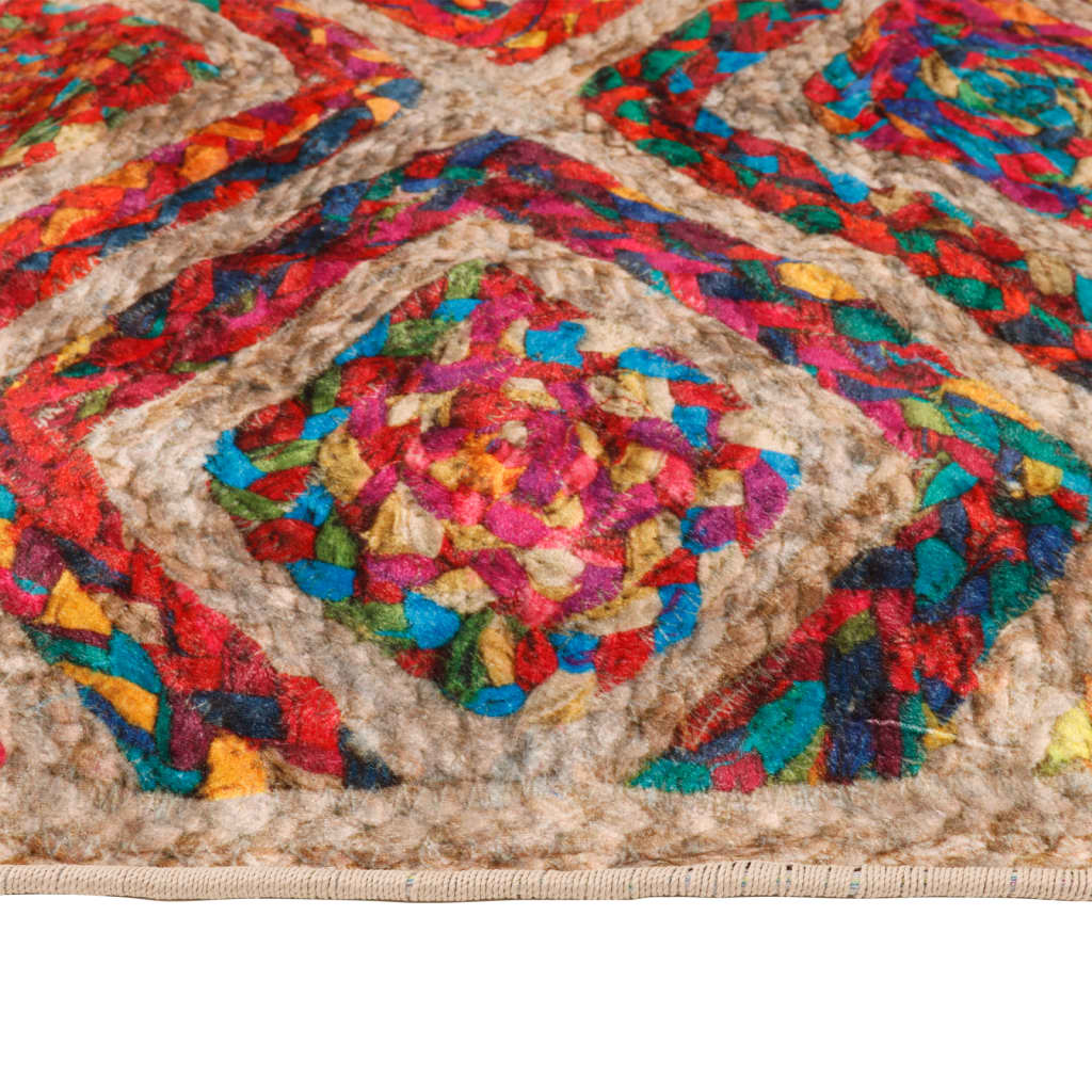 vidaXL Rug Washable Multicolour 190x300 cm Anti Slip