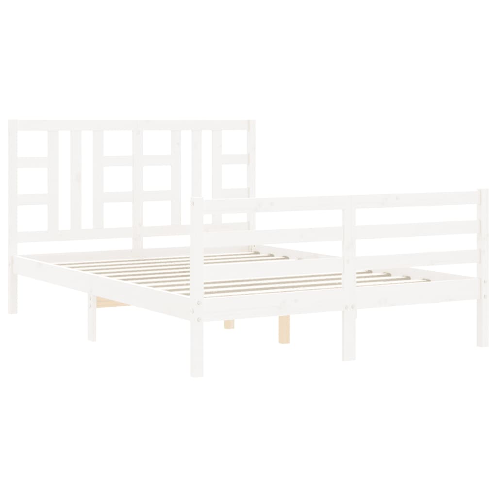 vidaXL Bed Frame without Mattress White 140x200 cm Solid Wood