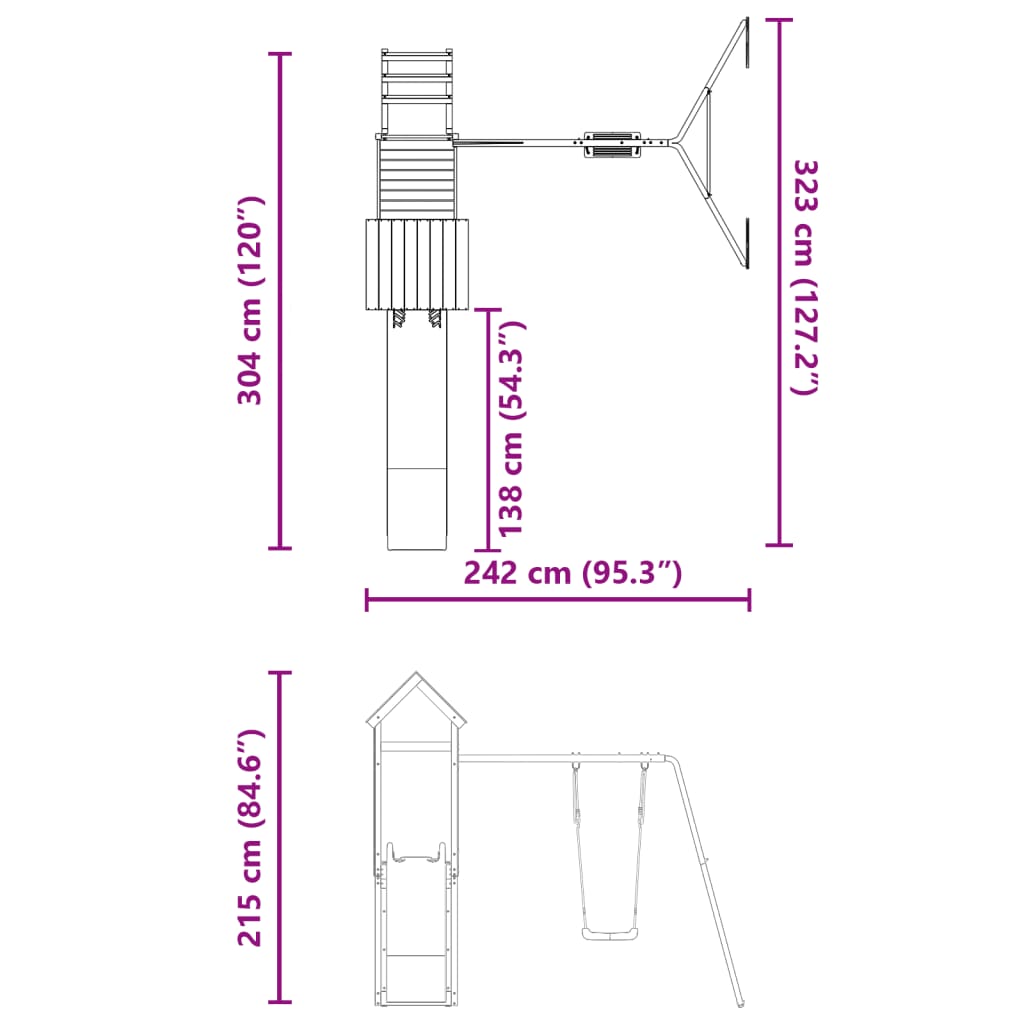 vidaXL Outdoor Playset Impregnated Wood Pine