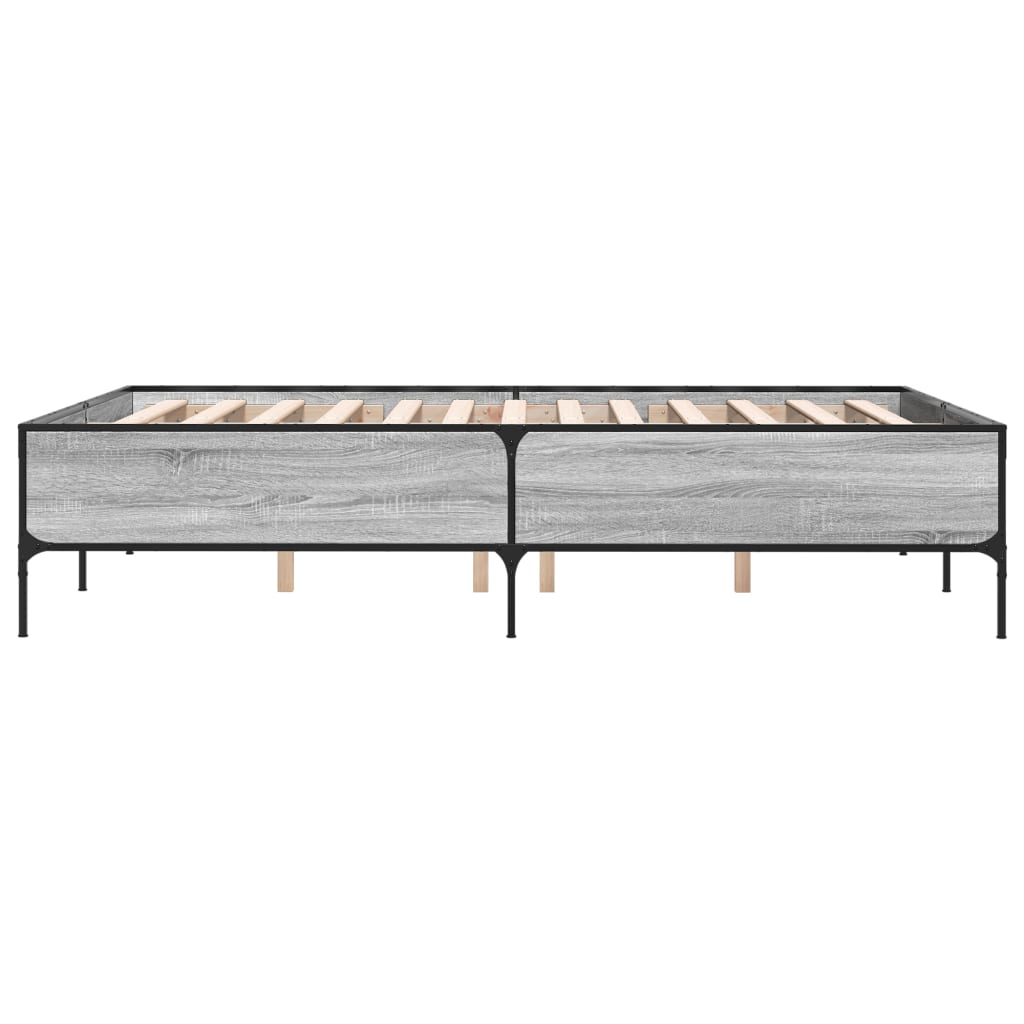 vidaXL Bed Frame without Mattress Grey Sonoma 120x200 cm