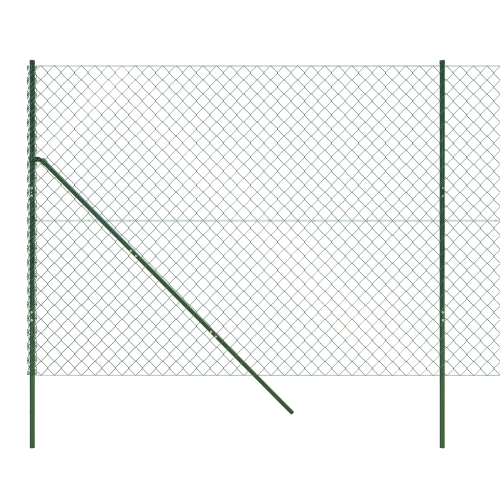 vidaXL Chain Link Fence Green 2.2x25 m