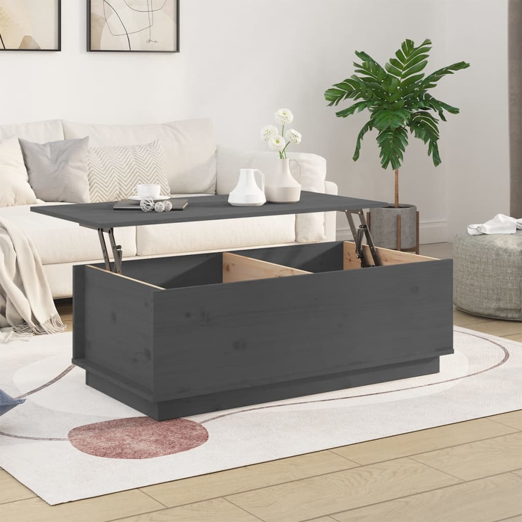 vidaXL Coffee Table Grey 100x50x35 cm Solid Wood Pine