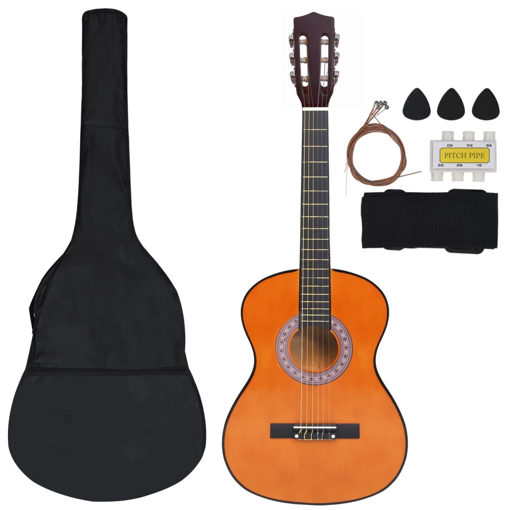 vidaXL 8 Piece Classical Guitar Beginner Set 3/4 36"