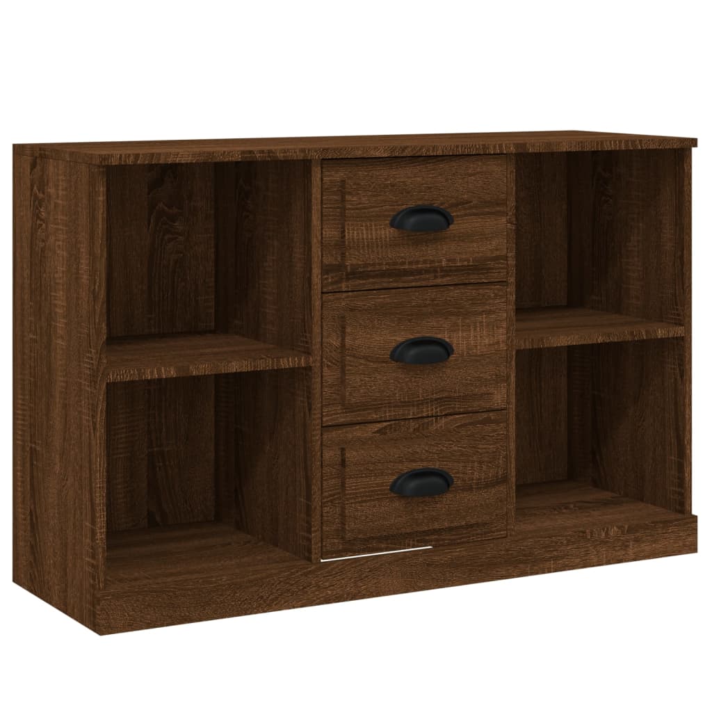 vidaXL Sideboards 3 pcs Brown Oak Engineered Wood