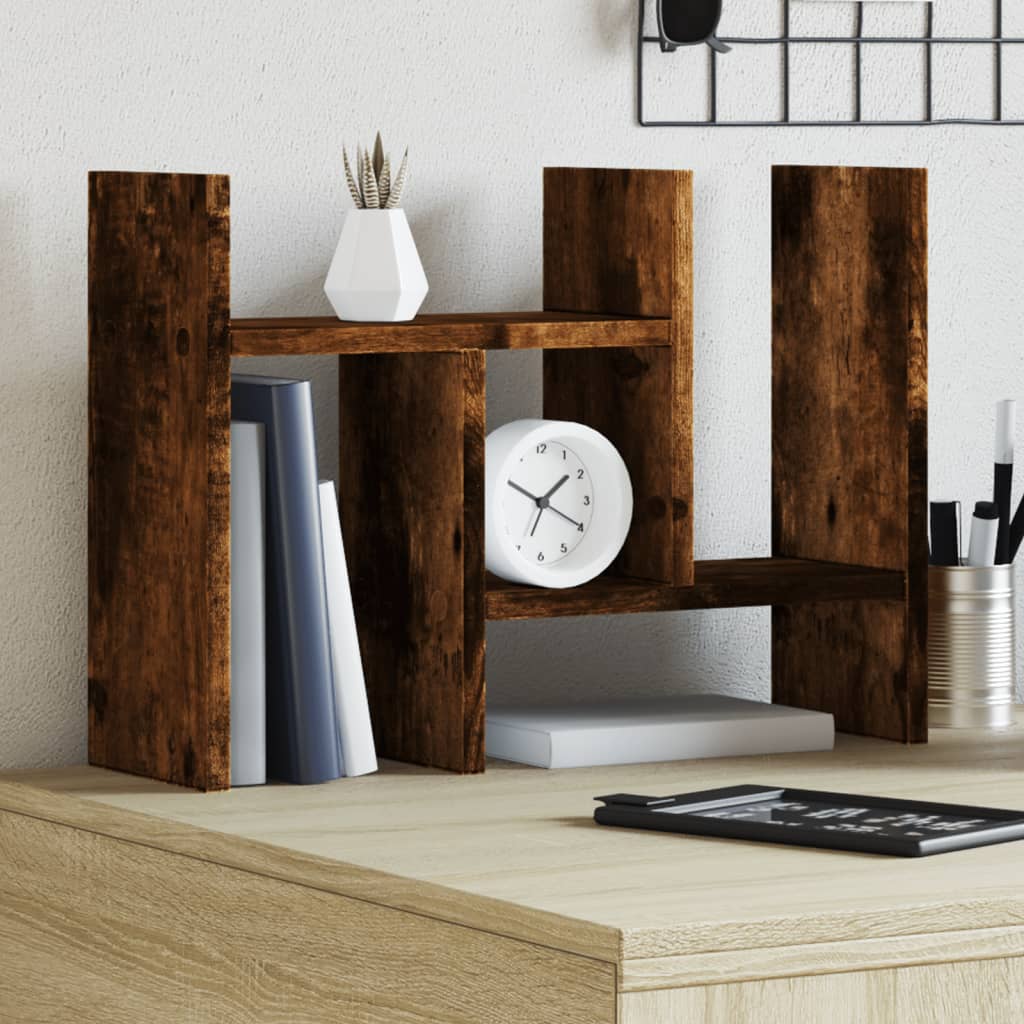 vidaXL Desk Organiser Smoked Oak 34.5x15.5x35.5 cm Engineered wood