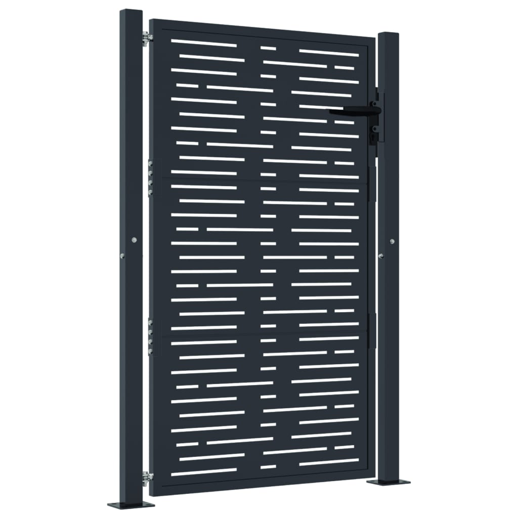 vidaXL Garden Gate Anthracite 105x130 cm Steel Square Design