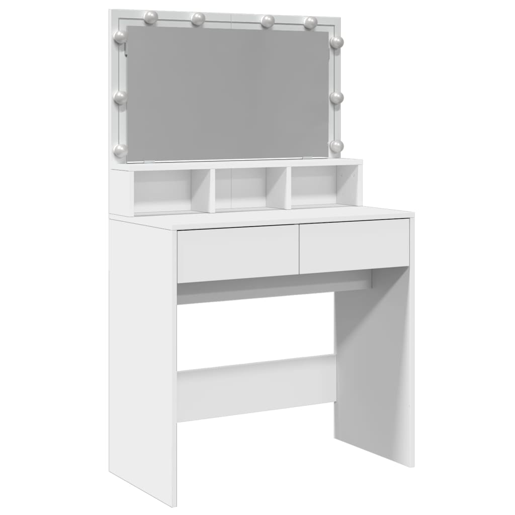 vidaXL Dressing Table with LED White 80x41x134.5 cm