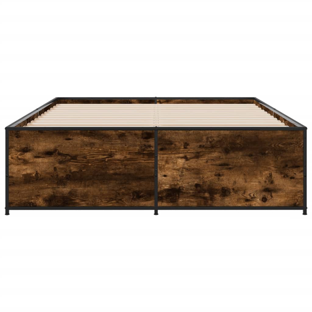 vidaXL Bed Frame without Mattress Smoked Oak 120x200 cm