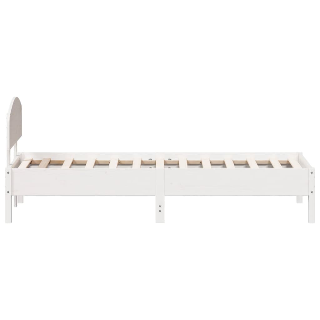 vidaXL Bed Frame without Mattress White 100x200 cm Solid Wood Pine