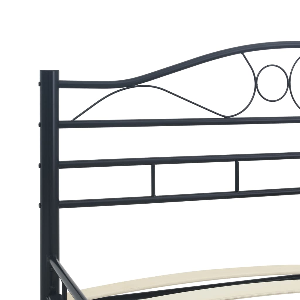 vidaXL Bed Frame without Mattress Black Steel 140x200 cm