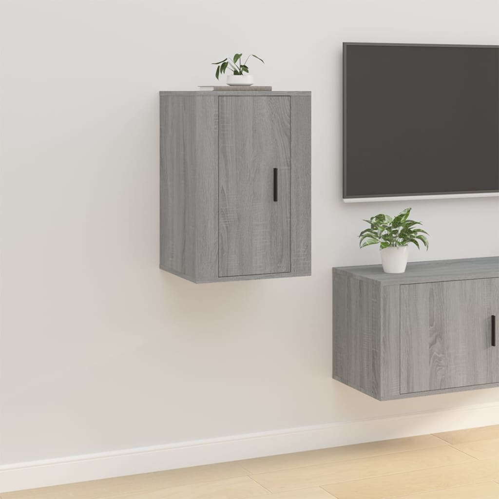 vidaXL Wall Mounted TV Cabinet Grey Sonoma 40x34.5x60 cm