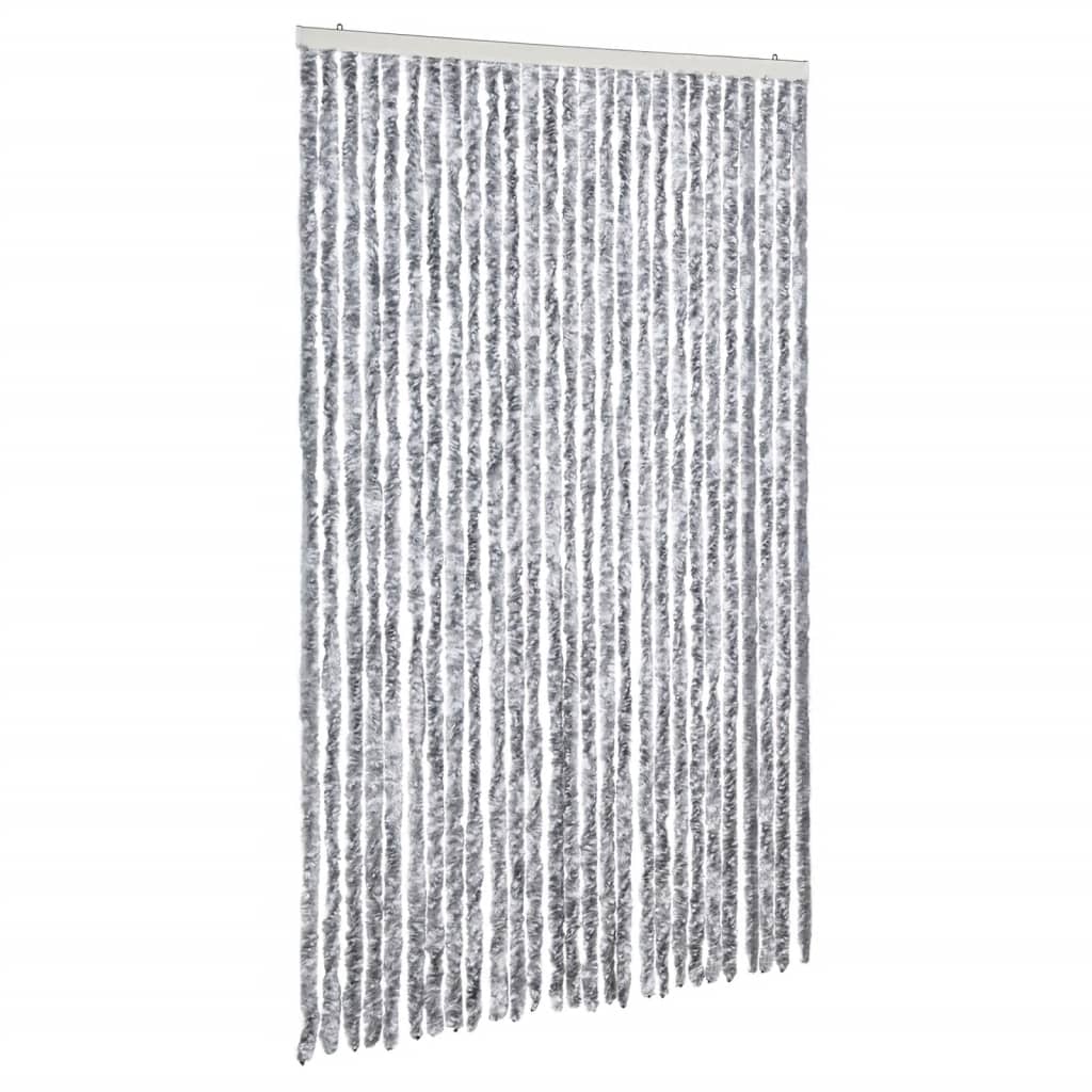 vidaXL Insect Curtain White and Grey 118x220 cm Chenille