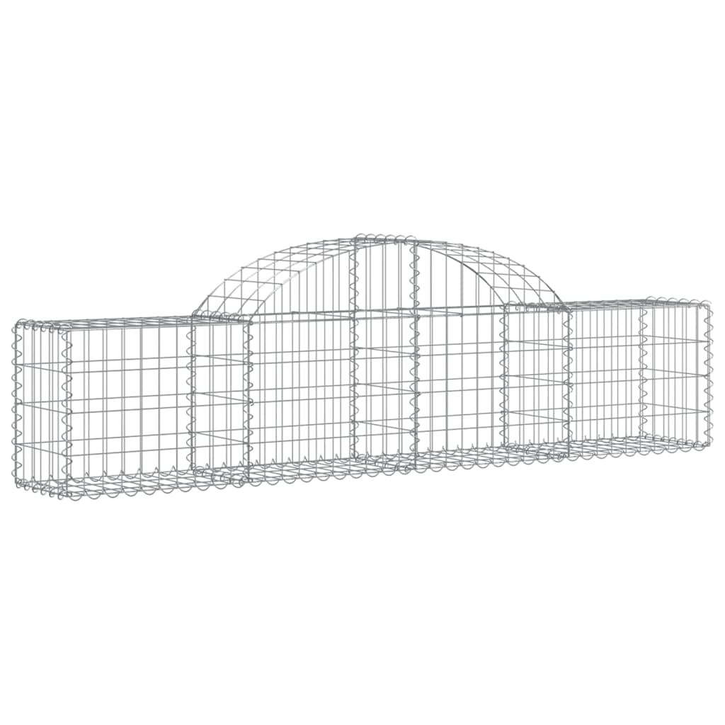 vidaXL Arched Gabion Baskets 12 pcs 200x30x40/60 cm Galvanised Iron