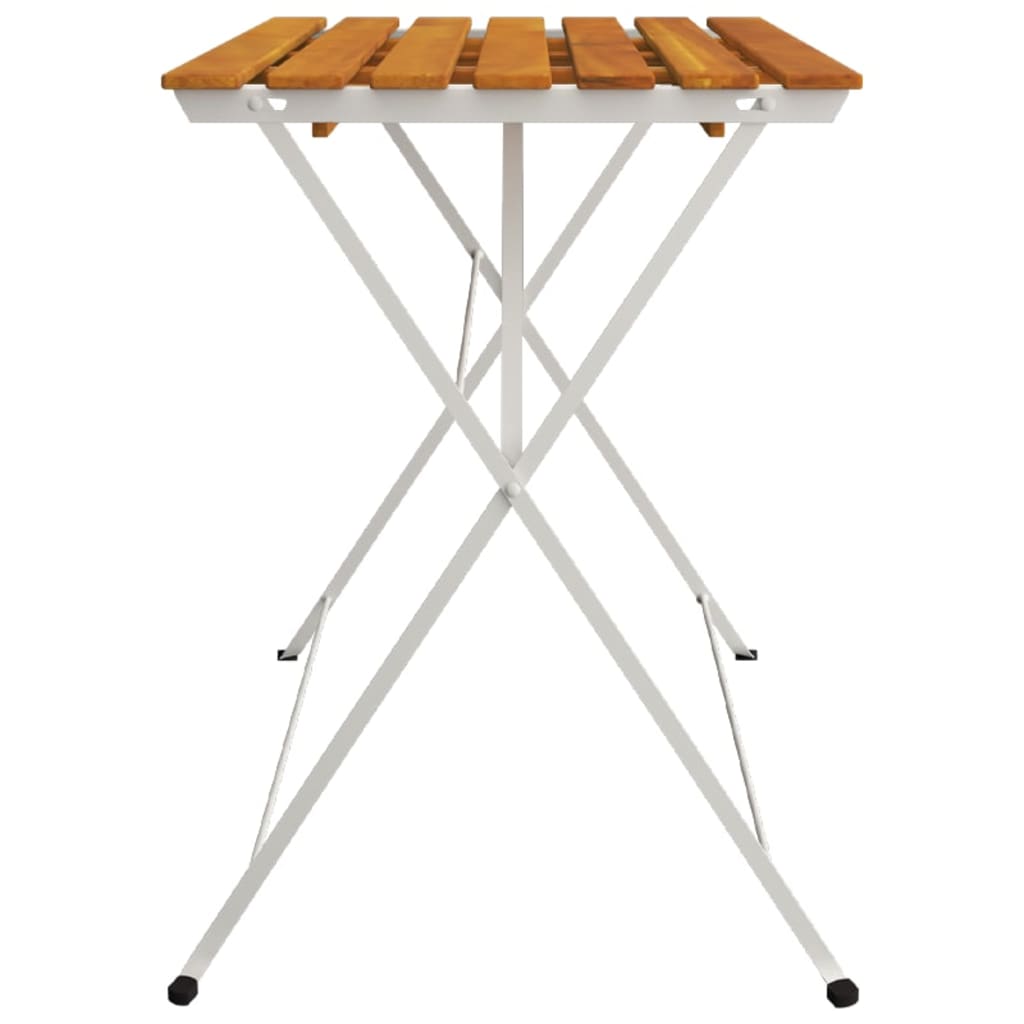 vidaXL Folding Bistro Table 100x54x71 cm Solid Wood Acacia and Steel