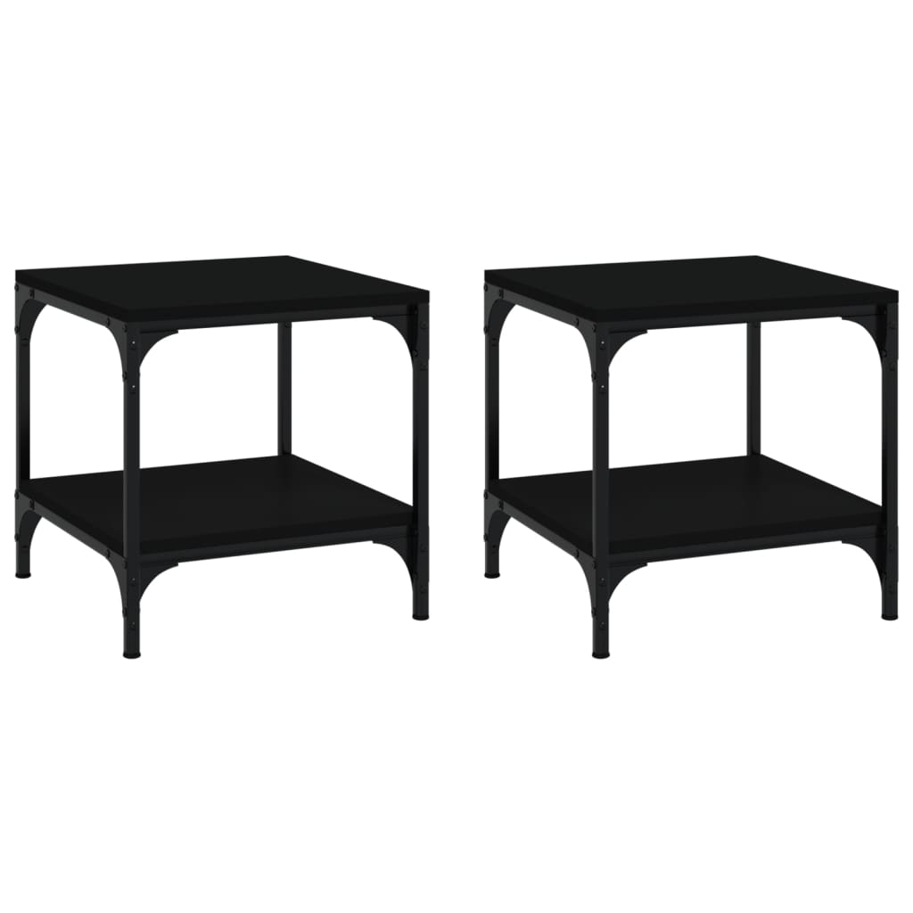 vidaXL Side Tables 2 pcs Black 40x40x40 cm Engineered Wood