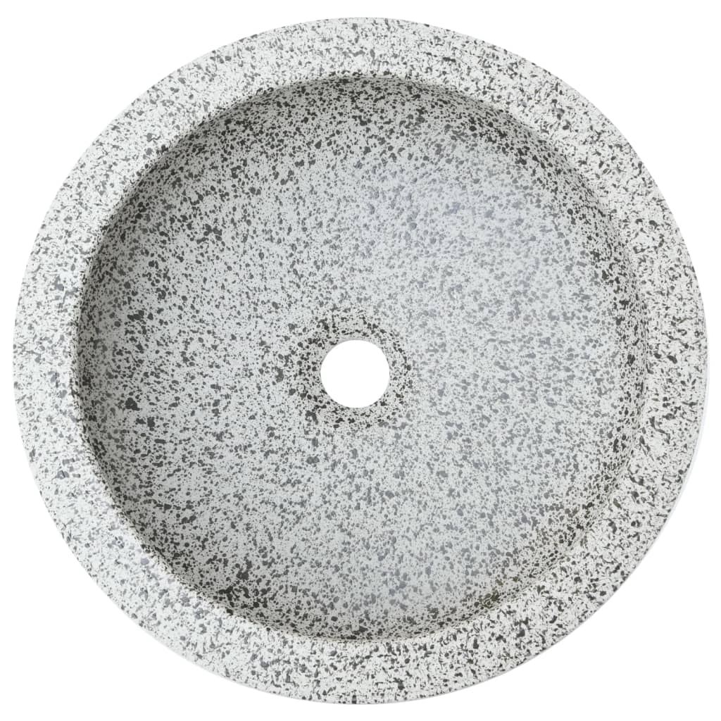 vidaXL Countertop Basin Grey Round Φ41x14 cm Ceramic