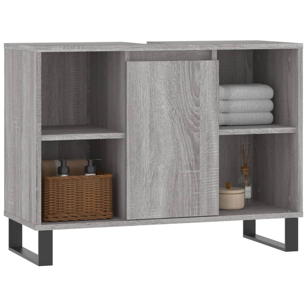 vidaXL Bathroom Cabinet Grey Sonoma 80x33x60 cm Engineered Wood