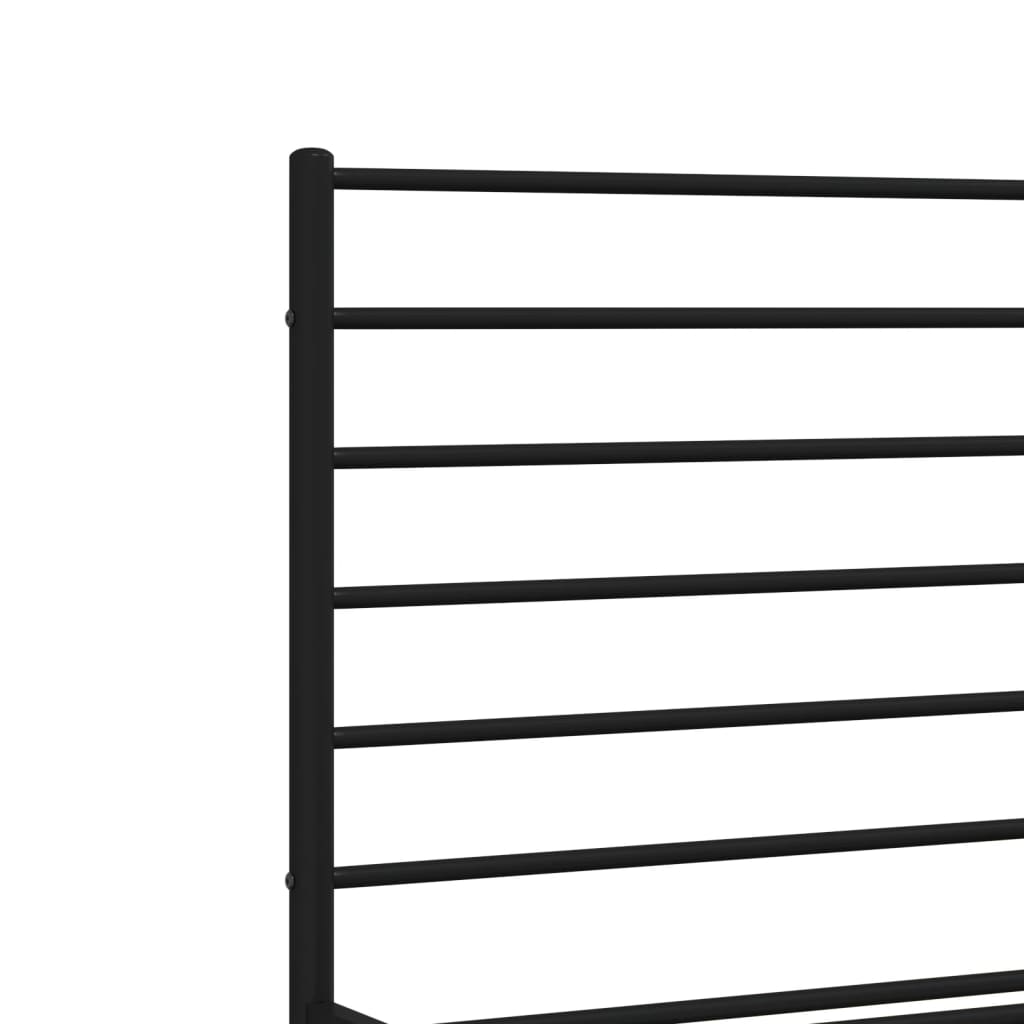 vidaXL Metal Bed Frame without Mattress with Footboard Black 160x200 cm