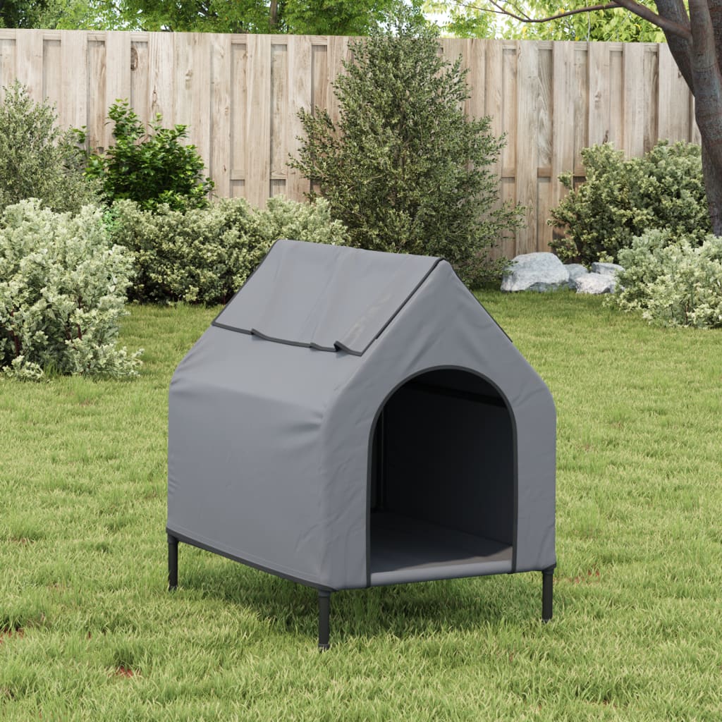 vidaXL Dog House Light Grey Oxford Fabric and Steel