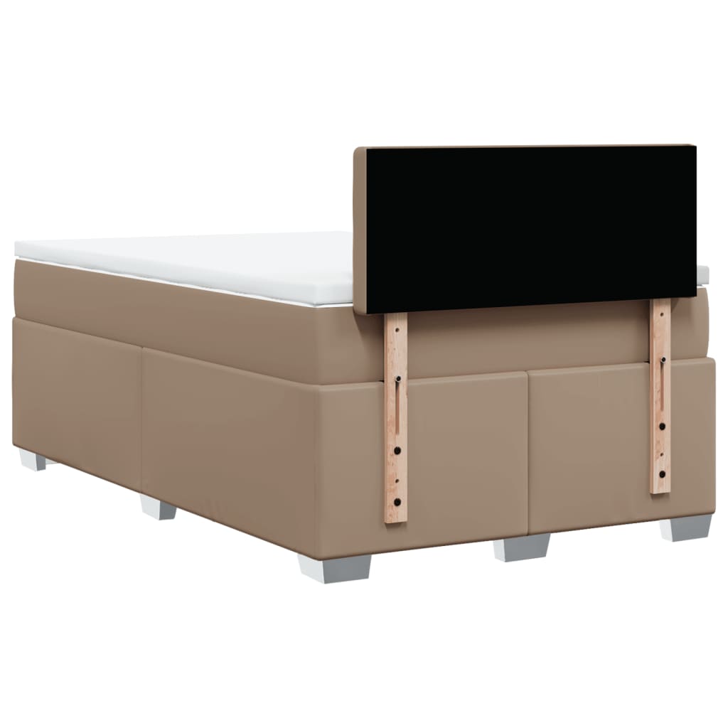 vidaXL Box Spring Bed with Mattress Cappuccino 120x200 cm Faux Leather