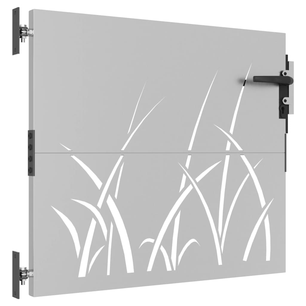 vidaXL Garden Gate 85x75 cm Corten Steel Grass Design