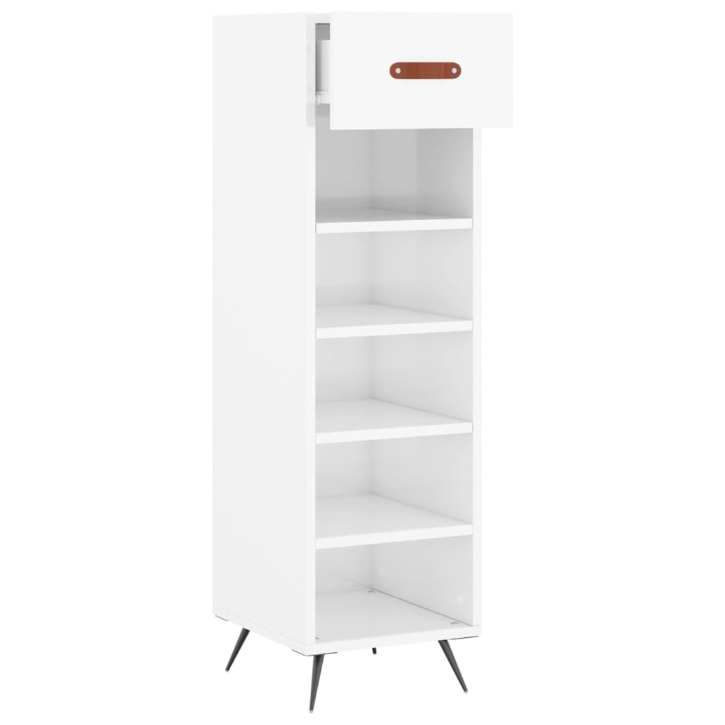 vidaXL Shoe Cabinet High Gloss White 30x35x105 cm Engineered Wood