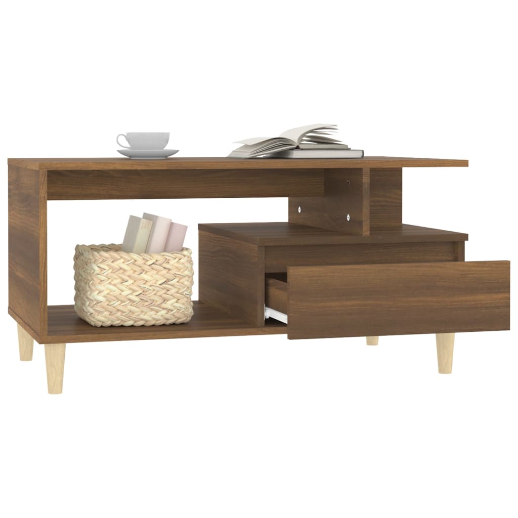 vidaXL Coffee Table Brown Oak 90x49x45 cm Engineered Wood