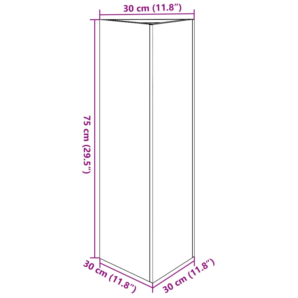 vidaXL Garden Planter White Triangular 30x26x75 cm Steel