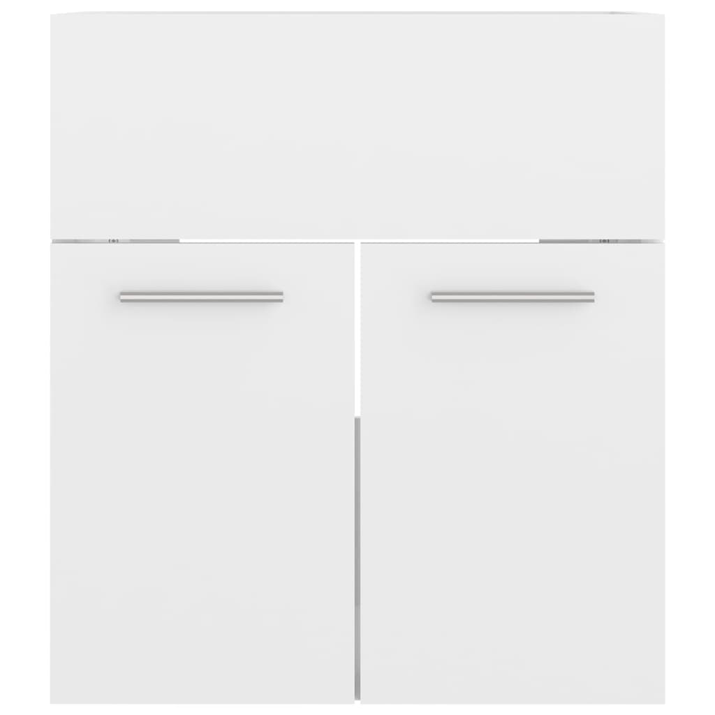 vidaXL Sink Cabinet with Built-in Basin High Gloss White Engineered Wood