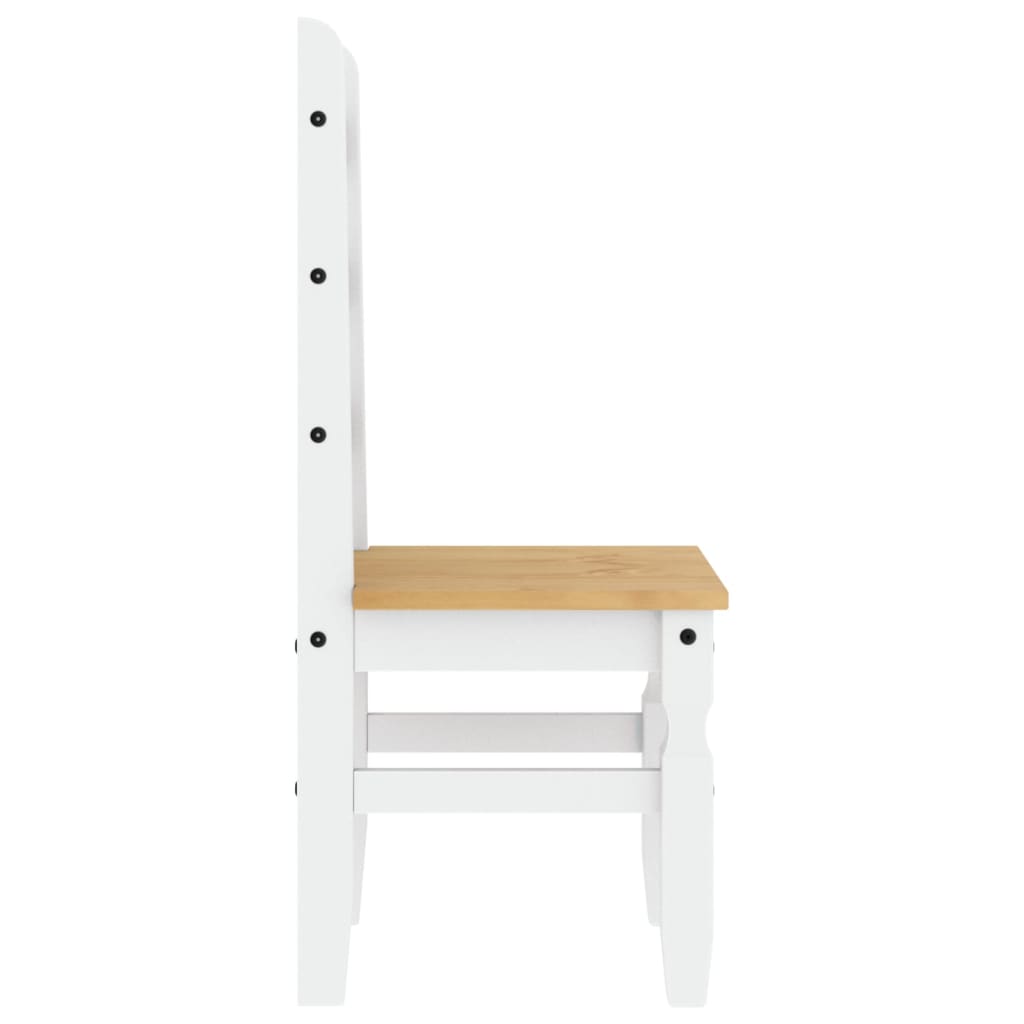 vidaXL Dining Chairs 2 pcs Corona White 42x47x107 cm Solid Wood Pine