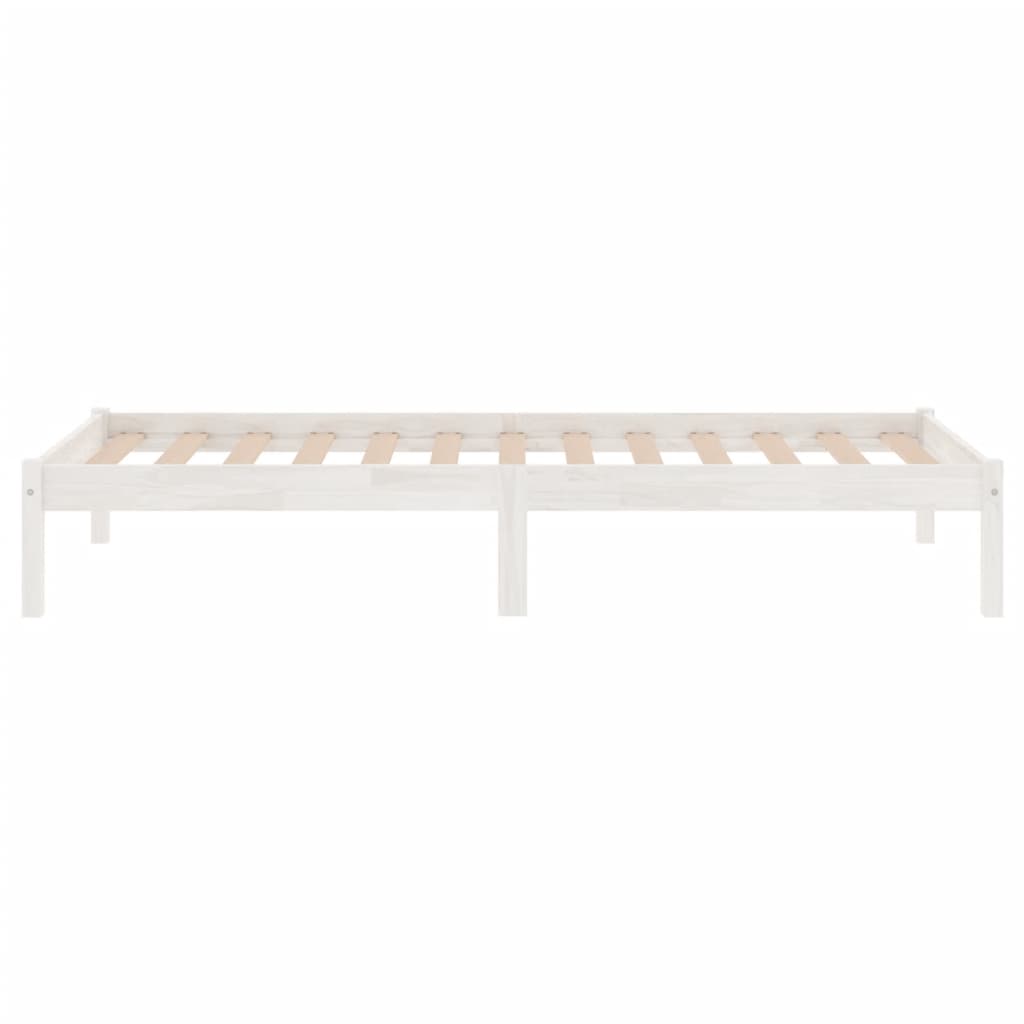 vidaXL Bed Frame White Solid Wood Pine 100x200 cm