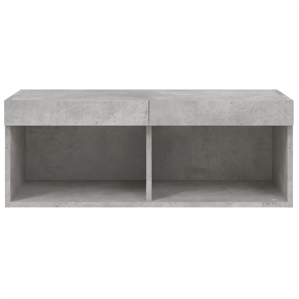 vidaXL TV Cabinet with LED Lights Concrete Grey 80x30x30 cm