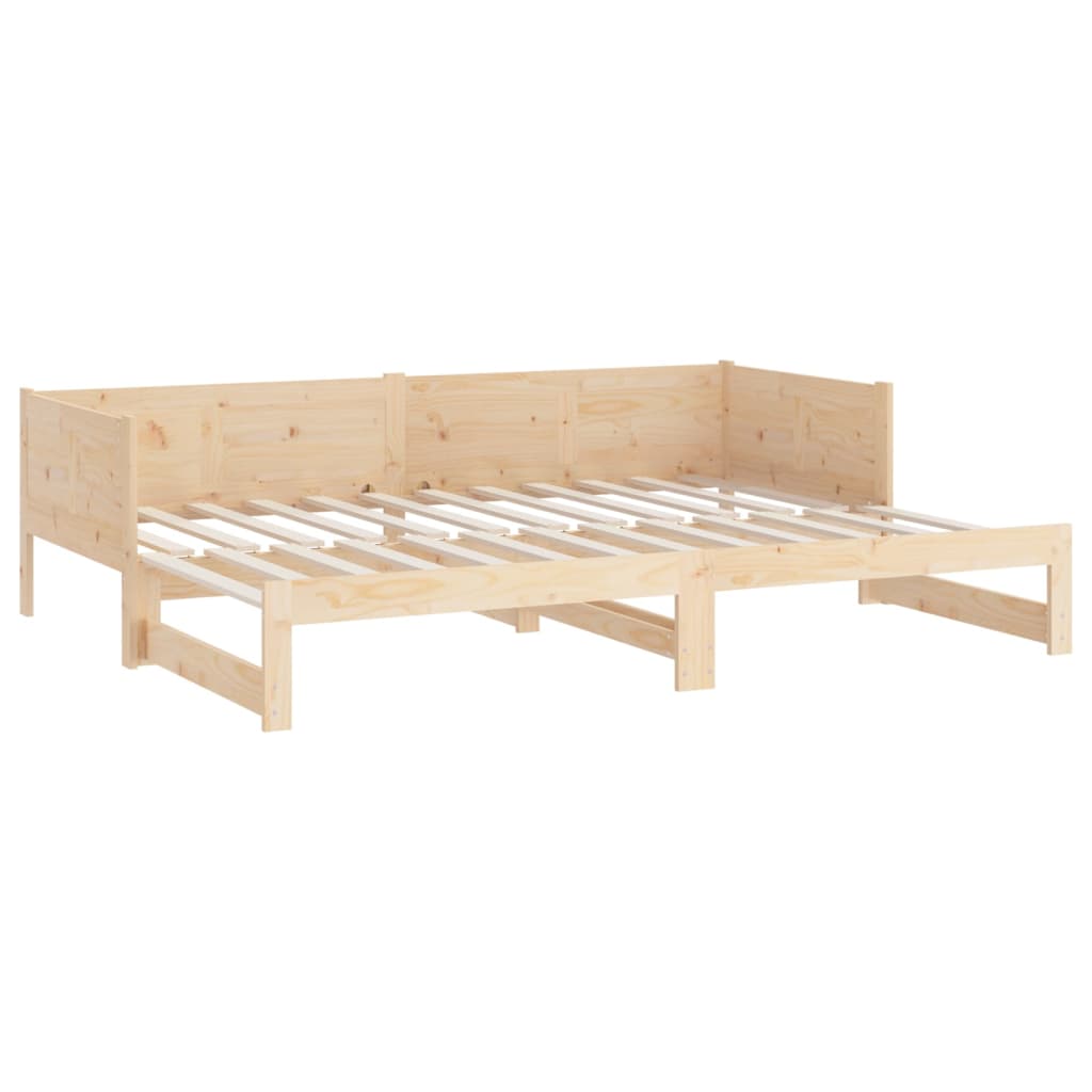 vidaXL Pull-out Day Bed without Mattress Solid Wood Pine 2x(80x200) cm