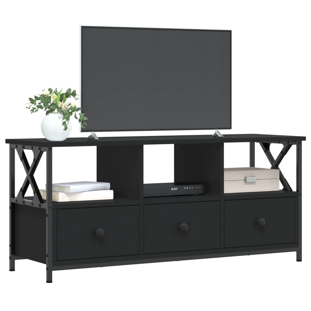 vidaXL TV Cabinet Black 102x33x45 cm Engineered Wood&Iron