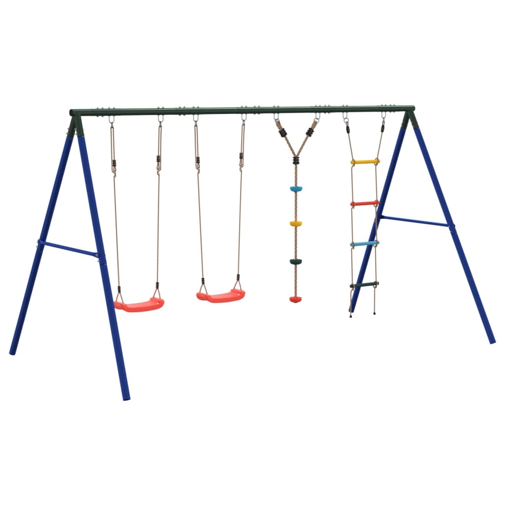 vidaXL Outdoor Swing Set with Swings. Ladder. Disc Swing