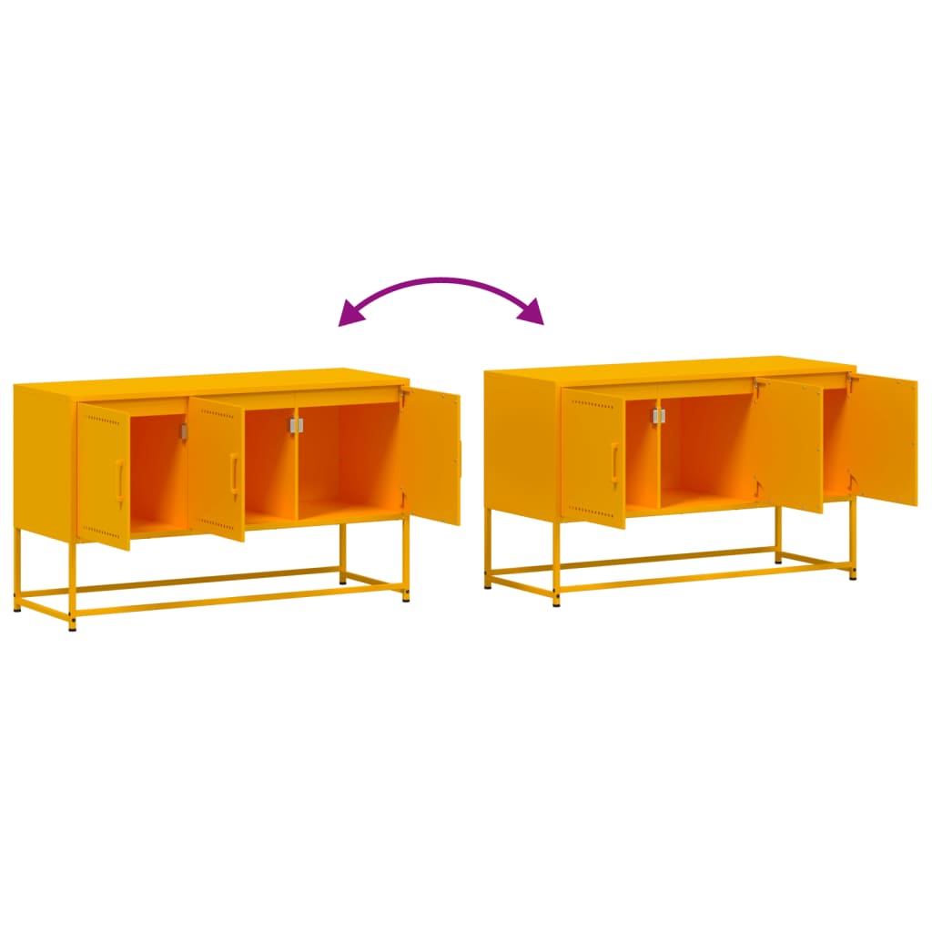 vidaXL TV Cabinet Mustard Yellow 100.5x39x60.5 cm Steel