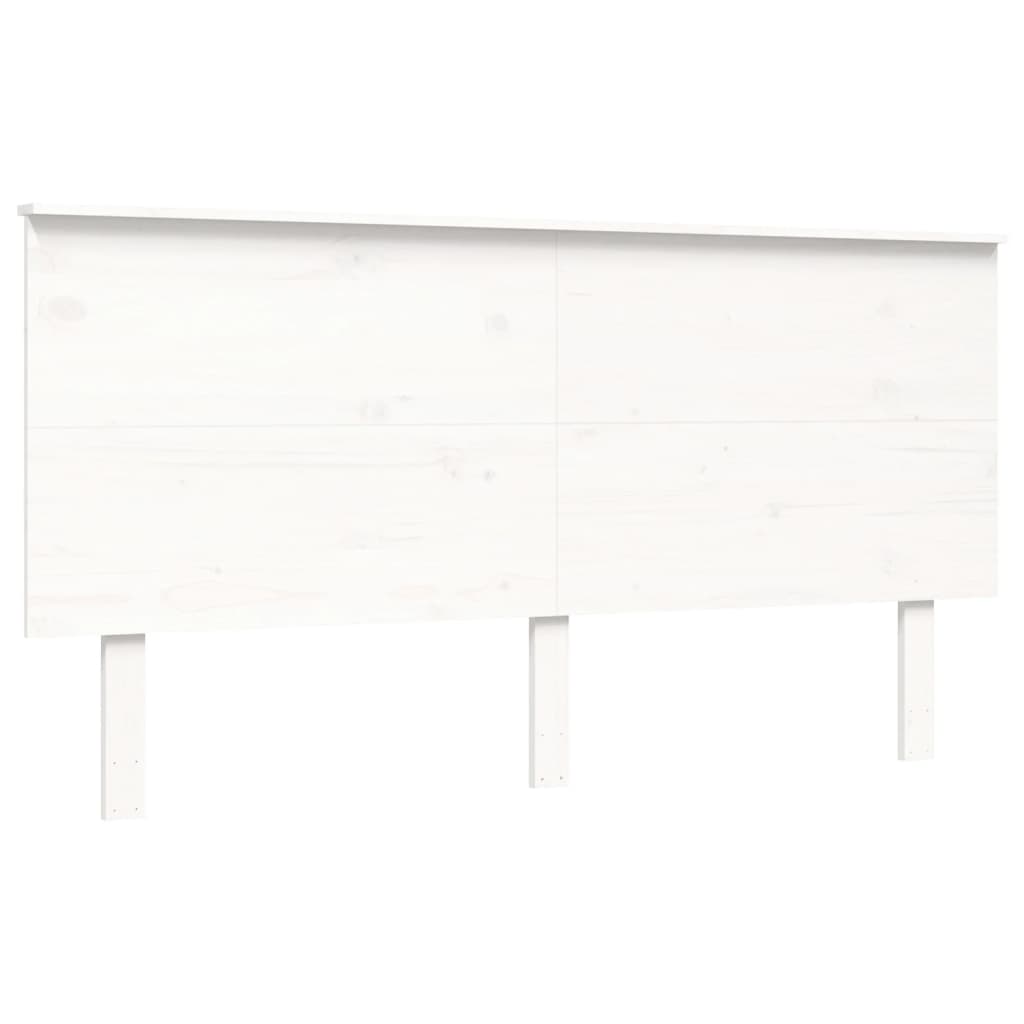 vidaXL Bed Frame without Mattress White King Size Solid Wood Pine