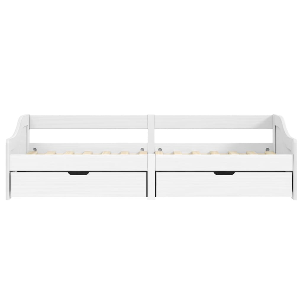 vidaXL Day Bed with 2 Drawers without Mattress "IRUN" White 90x200 cm