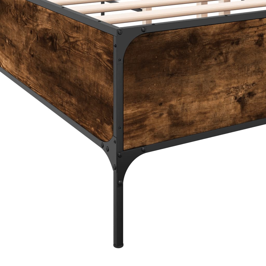 vidaXL Bed Frame without Mattress Smoked Oak 150x200 cm King Size