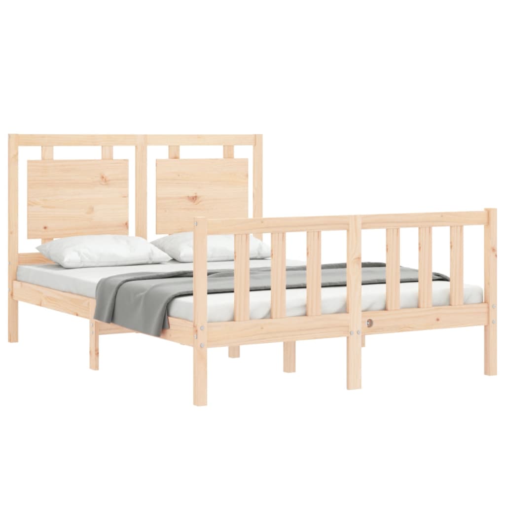 vidaXL Bed Frame without Mattress Double Solid Wood Pine