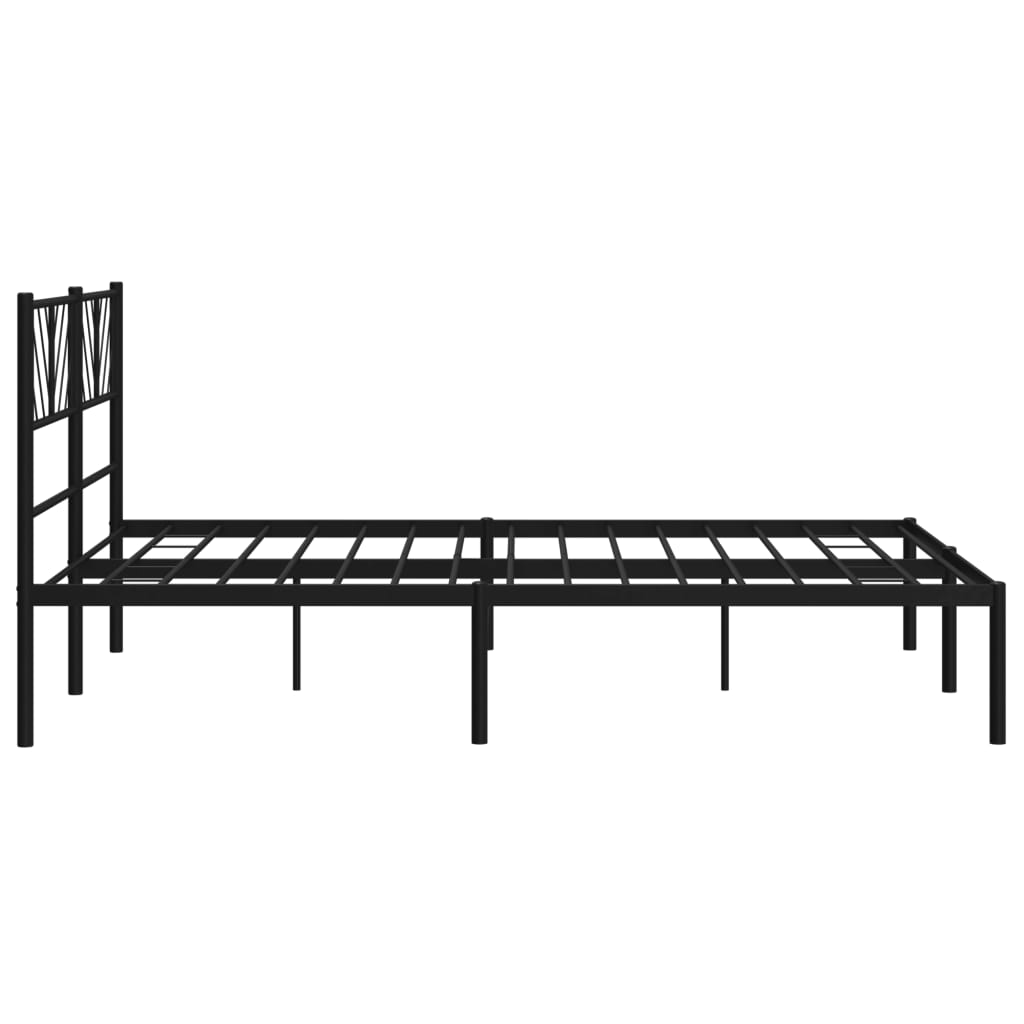 vidaXL Metal Bed Frame without Mattress with Headboard Black 120x200 cm