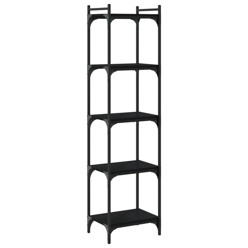 vidaXL Bookcase 5-Tier Black 40x30x154 cm Engineered Wood