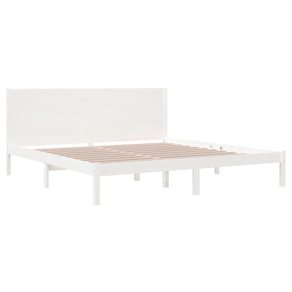 vidaXL Bed Frame without Mattress White 180x200 cm Super King Solid Wood